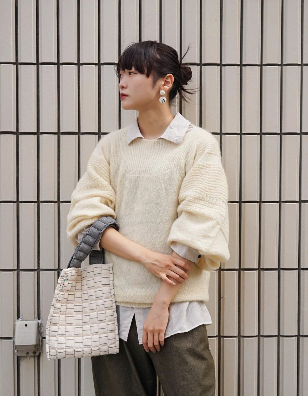 JöICEADDED / Rounded Geometric knit sweater