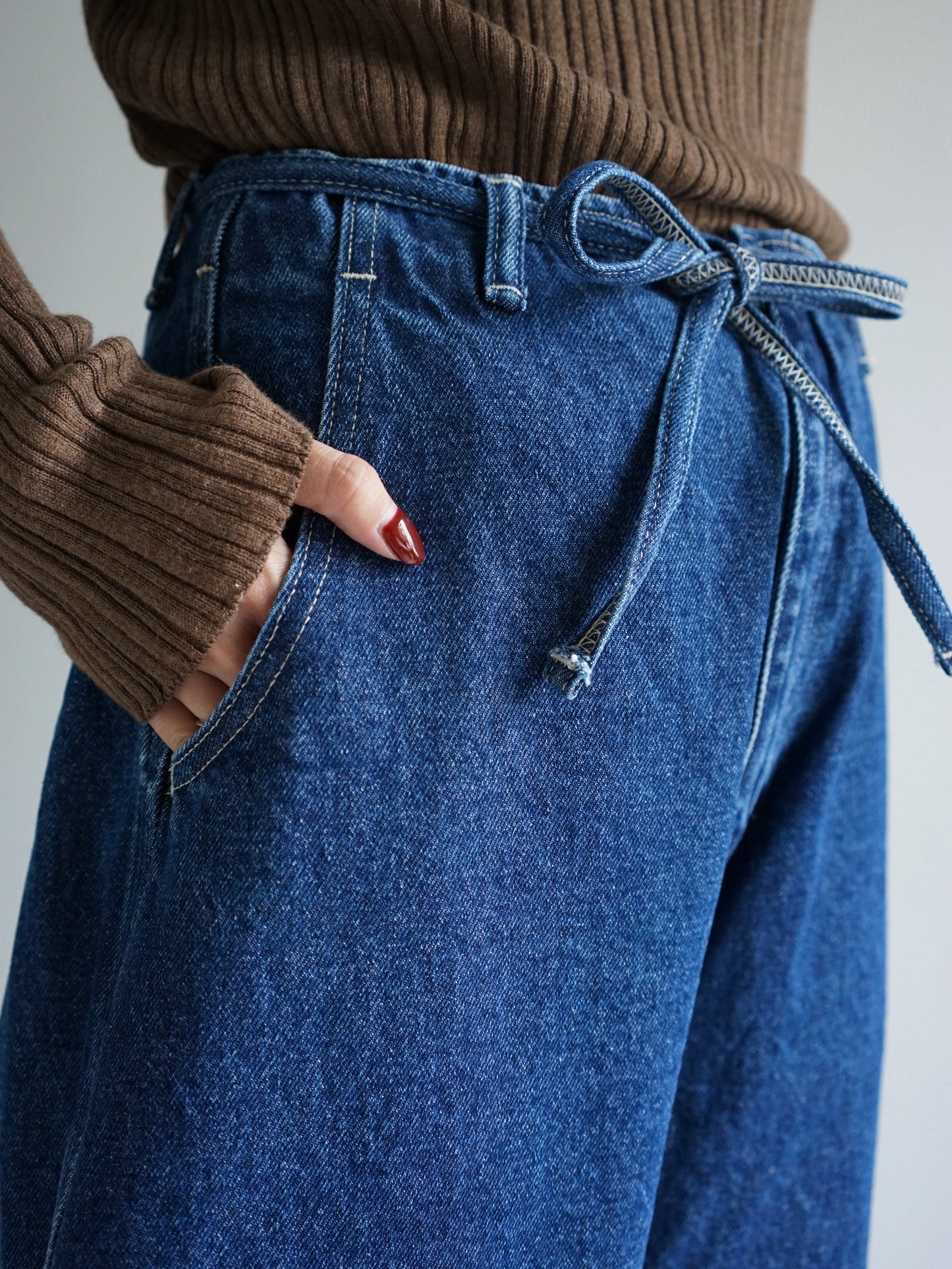 JöICEADDED / Round wide denim Trousers (BLUE)