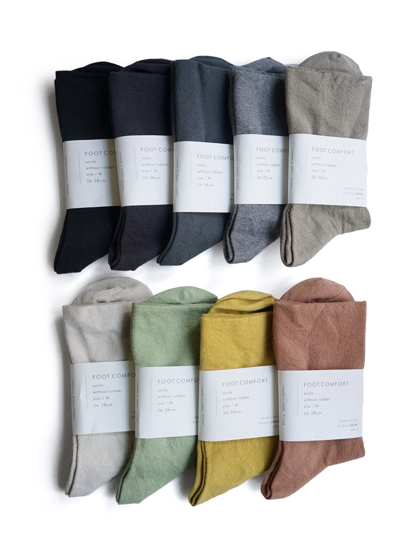 F/style / ゴムが入っていない、さらりとした綿の靴下 M (9colors)