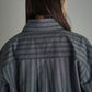 THE HINOKI / Organic Cotton Poplin Stripe Regular Collar Shirt “charcoal stripe”