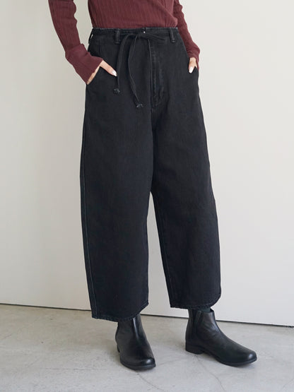 JöICEADDED / Round Wide Denim Trousers (BLACK)