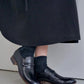 forme / Botton strap shoes “black”