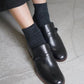 forme / Botton strap shoes “black”
