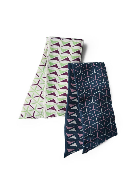 LES BELLES VAGABONDES / SILK SCARF - Bandeau Art Deco (2color)