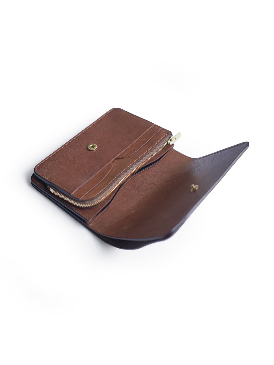 forme / Short wallet "Tigres black・ dark brown"